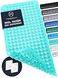 Homerella Badewannenmatte rutschfest Hautsensitiv 88x39cm, INKL. AUFHÄNGUNG | Antirutschmatte Badewanne BPA frei | Duschmatte schimmelresistent & maschinenwaschbar | Badematte rutschfest