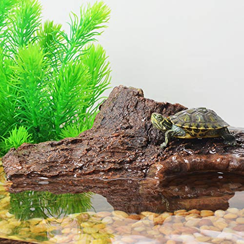 Reptile Habitat Decor Cavern Bark Bends ,Aquarium Cave Hollow Tree Trunk,5.1inch Resin Hideouts