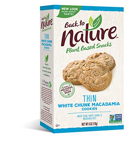 Back to Nature Cookies, Non-GMO Macadamia Chunk Thins, 6 Ounce
