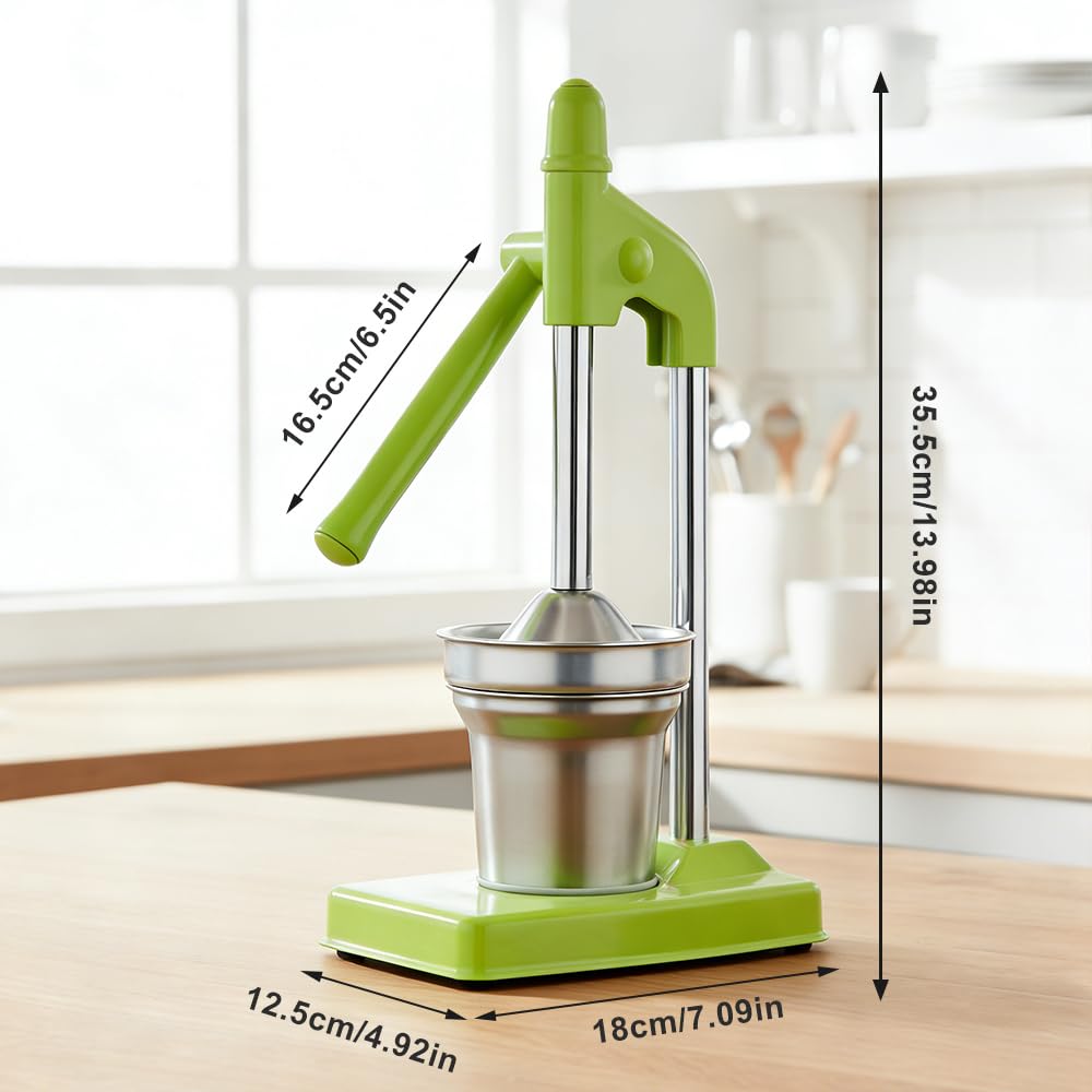 Estrattore di succo di frutta fresca in lega di alluminio 2026, spremiagrumi resistente, spremiagrumi portatile, impugnatura ergonomica, facile da usare, 23,9 cm di lunghezza (02)