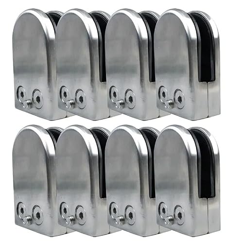 Glass Clamps 8pcs/lot 304 Stainless Steel Glass Clamp Holder for Window Balustrade Handrail 65 * 43 * 26/53 * 43 * 24/53 * 33 * 20mm(8pcs 53x43x24)