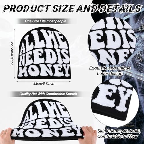 Image of Ramede 4 Pcs Y2k Beanie - Double Sided Graphic Beanies for Men and Women, Acrylic Knitted Y2k Hats Accessories