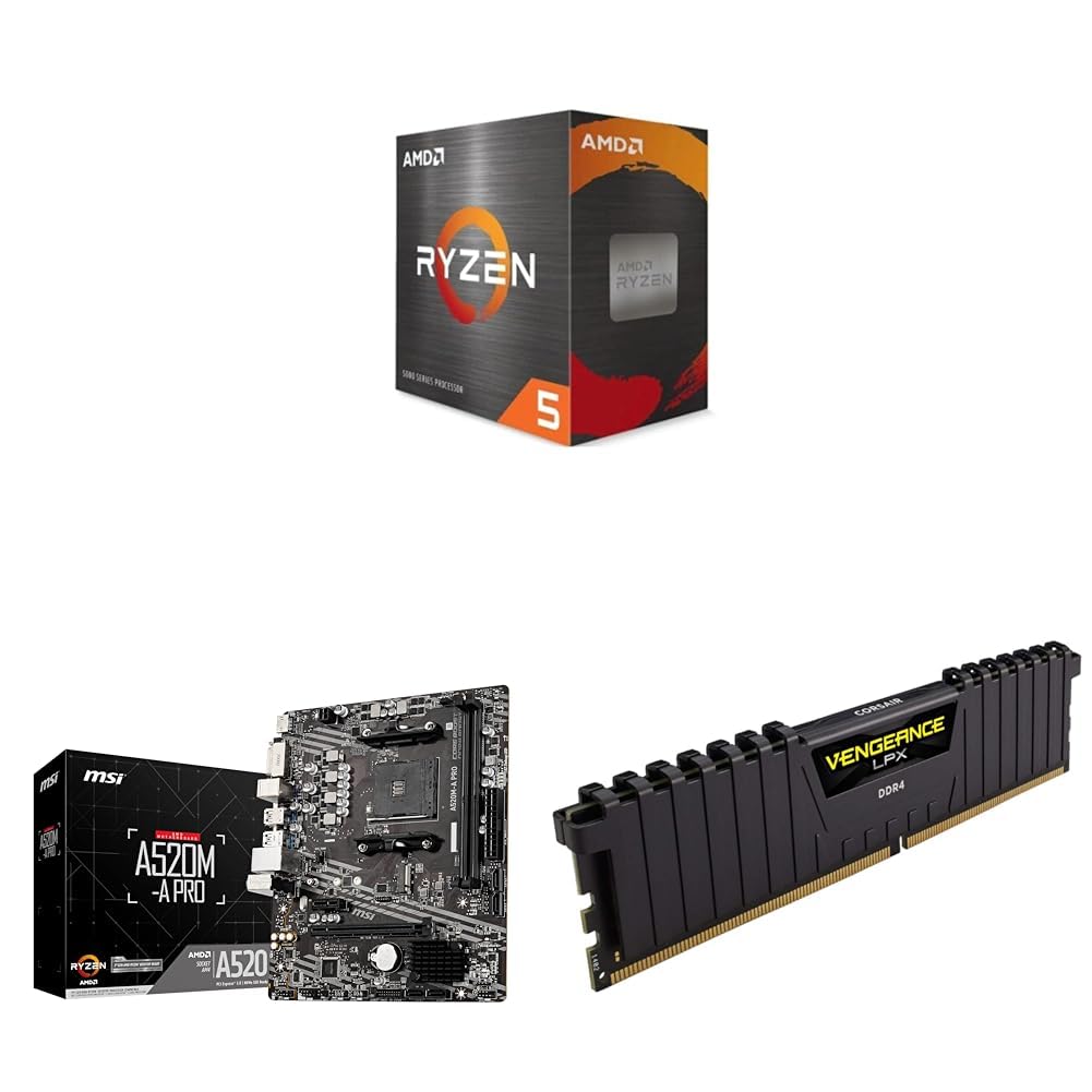 Amazon.in: Buy Amd 5000 Series ryzen 5+Msi A520 Motherboard+