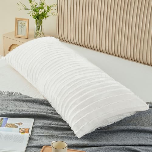 Image of BEDELITE Body Pillow Cover with Zipper, Boho-Bright White, 20x54 Inch, 1 Pc