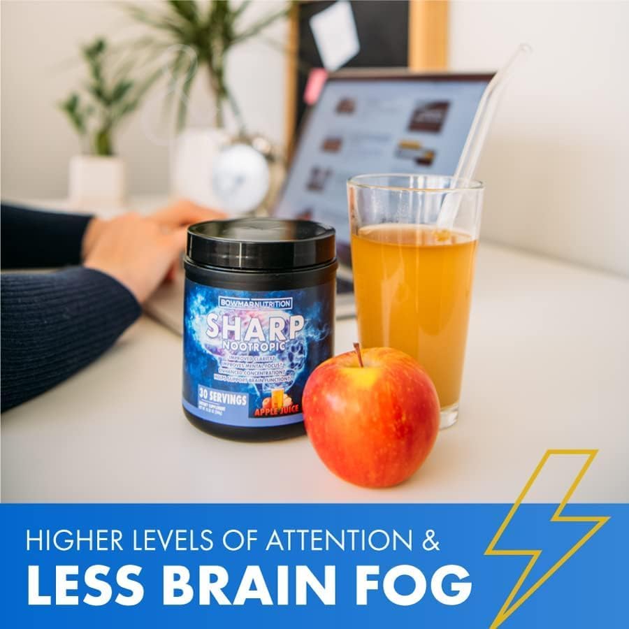 Miniatura 6 de BOWMAR NUTRITION Sharp Nootrópicos, polvo nootrópicos, 30 porciones de tubo, mejora el enfoque, aumenta los niveles de energía, suplemento cerebral,