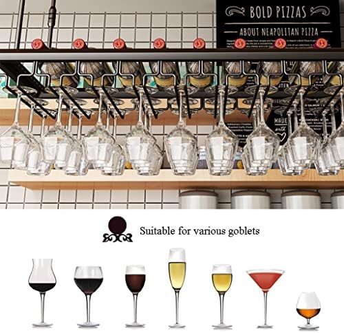 Rack Hanging Rack, Rackall Mounted,Bar Counter Ceiling Glass Rack,Hanging Rack,Height-Adjustable Kitchen Storage Rack (Color : Black, Size : 8030cm(3112 in)