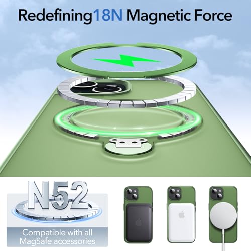 Anqrp 360° All-in-ONE Stand Case for iPhone 15 Case with Rotatable Magnetic Kickstand Ring Holder, Compatible with Mag-Safe, MIL-Grade Shockproof iPhone 15 Phone Case Cover 6.1",Deep Green by Anqrp - Used condition - Image 4