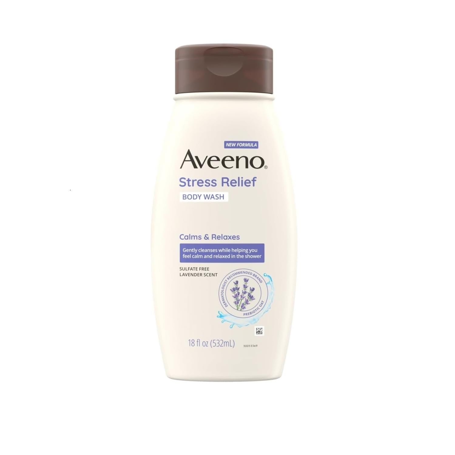 Aveeno Body Wash Stress Relief Lavender Scent 18 Ounce (Pack of 3)