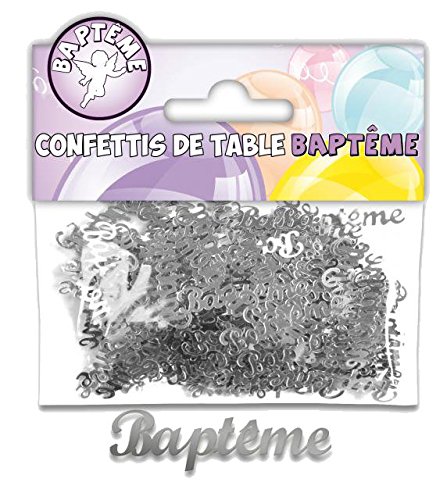 CONFETTIS DE TABLE BAPTÊME ARGENT