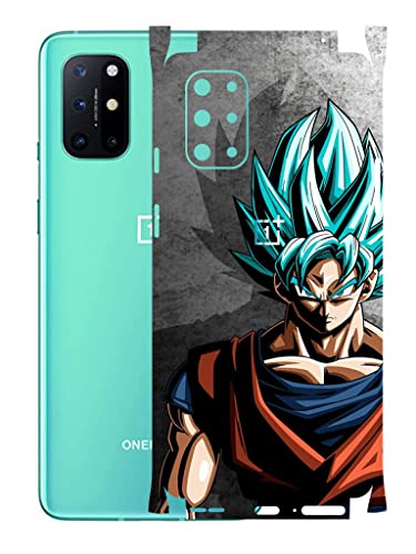 Image of AtOdds - Compatible for OnePlus 8T Mobile Back Skin Film Wrap (Coverage - Back+Camera+Sides) (Goku)