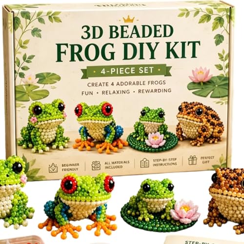 Kit para crear abalorios de rana DIY con 4 piezas de decoración 7