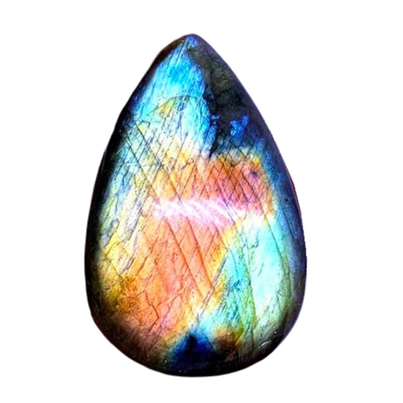 Pierre gemme labradorite naturelle 33x21x7mm cabochon vrac bijoux DIY