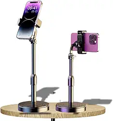 Suporte Para Celular Universal De Mesa Articulado Ajustavel Estabilizador Regulagem Altura Rotação Giro 360 Graus Escritorio Live Reunião Estudos Video Conferencia Base Pesada Resistente