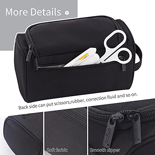 Image of HVOMO Big Capacity Pencil Case High Large Storage Pouch Marker Pen Case Travel Simple Stationery Bag School College Office Organizer for Teens Girls Adults Student(Black)