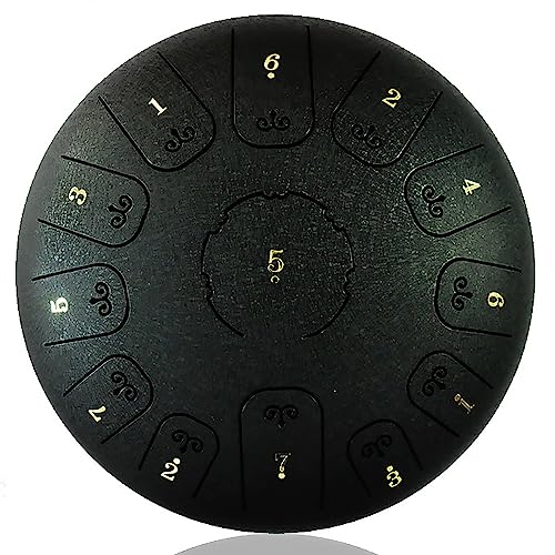 Tambor de Lengüeta de Acero 12 pulgadas 13 notas negro miniatura 1