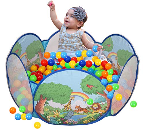 FunBlast Lotus Ball Pool for Kids-Ball Pool with 50 Colourful Balls,Kids Play Tent House for 2+ Year Old Girls&Boys/Kids Toys&Games ( Multicolor), Tent House Theme