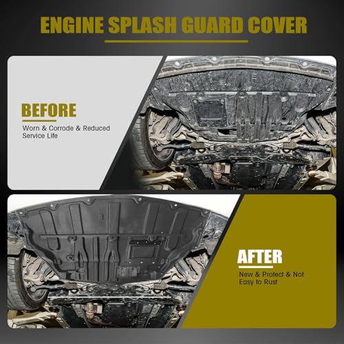 Image of Front Engine Splash Shield Cover, Compatible with Infiniti Q50 2014-2023, Q60 2017-2022, 3.0L / 3.7L V6, Replace# IN1228132 758904GE1A