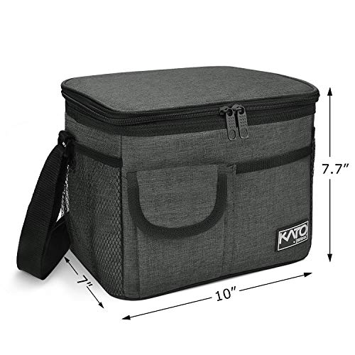 Insulated Lunch Box For Women Men, Leakproof Thermal Reusable Lunch Bag With 4 Pockets For Adult & Kids, Lunch Bag Cooler Tote For Office Work By Tirrinia, Charcoal #TOP4