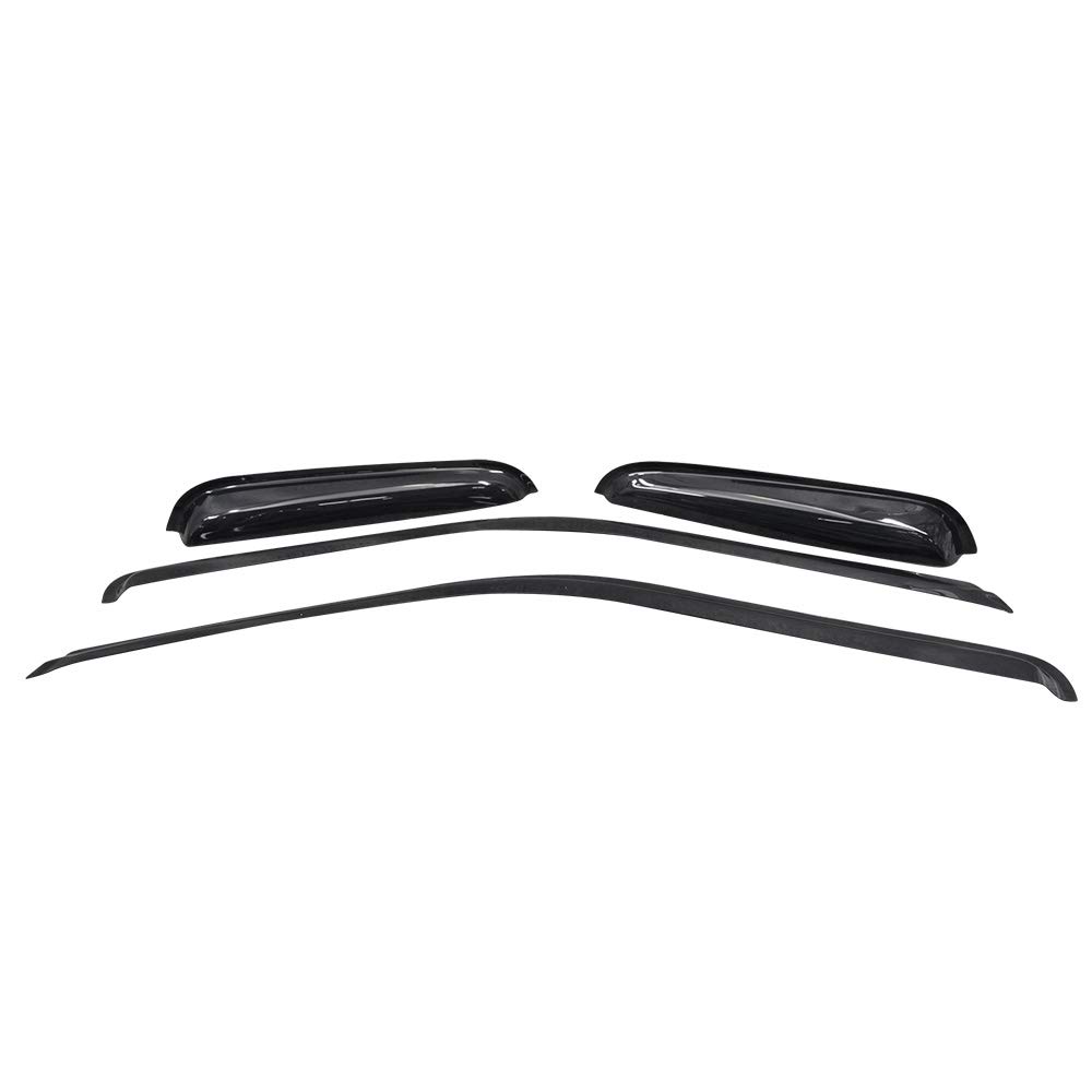 FREEMOTOR802 Tape-on Window Deflectors Compatible with 1988-1999 Chevrolet & GMC C/K 1500 2500 3500 Extended Cab, Dark Tinted Acrylic Rain Guards Side Window Visors Wind Deflectors, 4 Pieces Set