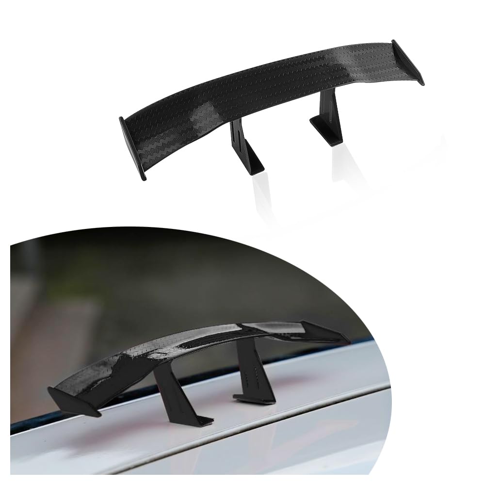 Mini Spoiler Wing Cool Decoration for Tail, Universal 17cm Rear Spoiler, Carbon Fiber Auto Exterior Accessories