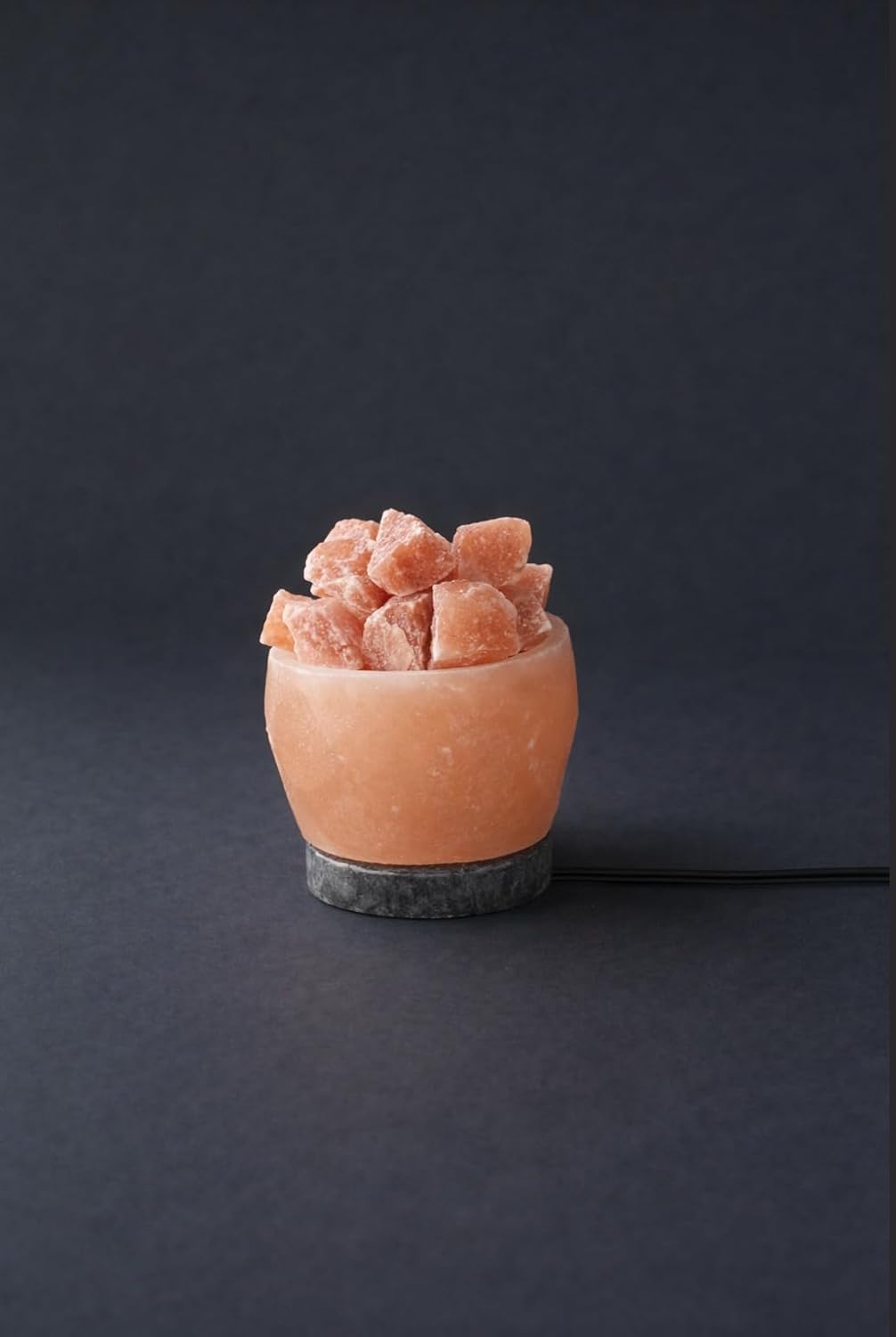 Himalayan Salt Rock, Pink Feng Shui Bowl with Marble Base and Stones 5.28LB