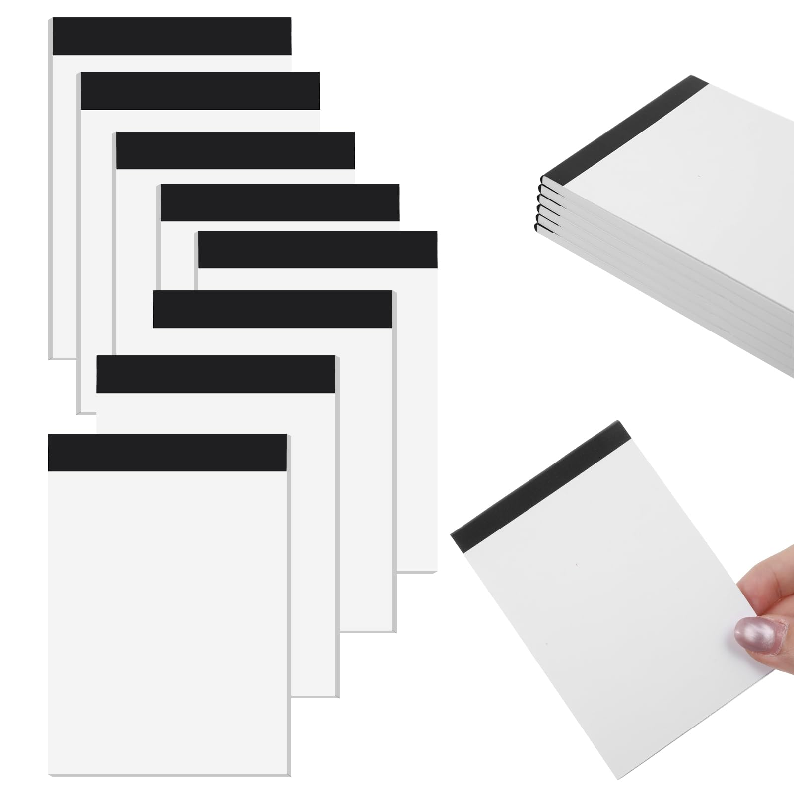TIESOME 8 Pcs A7 Notebook, 3.93 x 2.75 In Small Notepads Pocket Size, Mini Memo Pad 30 Sheets Each, Blank Paper for Notes, To-Do Lists, Reminders, Travel & Daily Planning, White