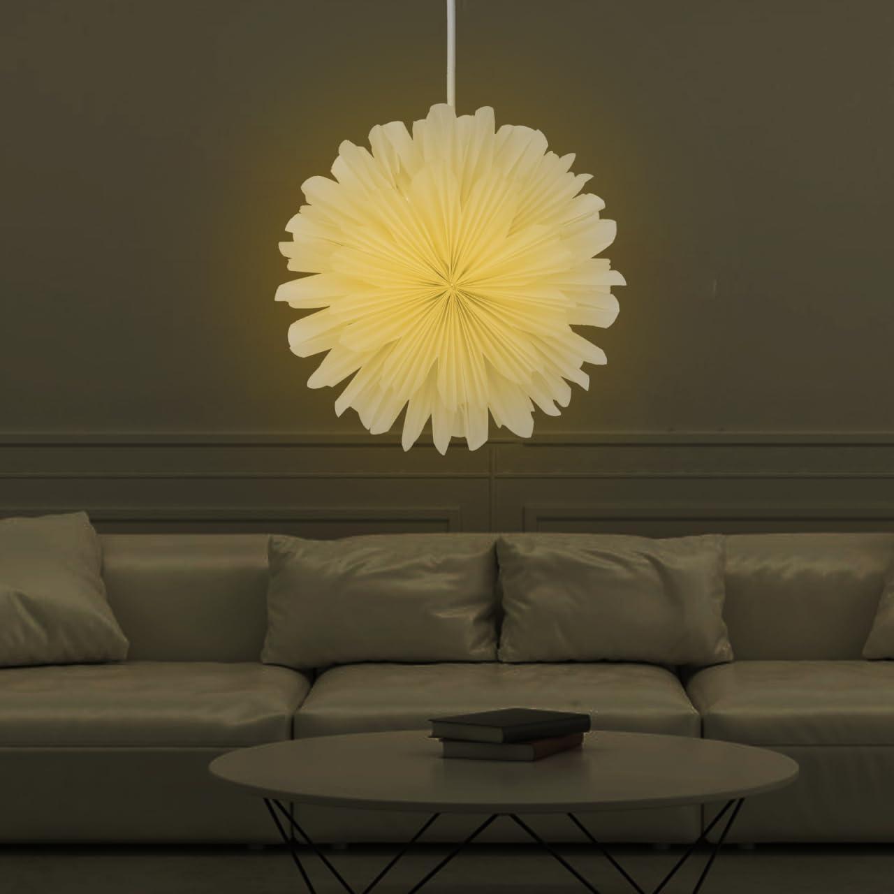 Veemoon Extra Large Fluffy Light Shade 60cm - Nordic Style Decorative Ceiling Lamp Cover for Home - Ceiling Light Protector - Image 2