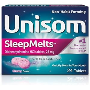 Unisom Quick Sleepmelts Night Time Sleep Aid, Cherry,24 Count (Pack of 4)