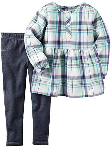Carter's playwear sets 2 pc bébé fille vêtement à carreaux style 6 mois