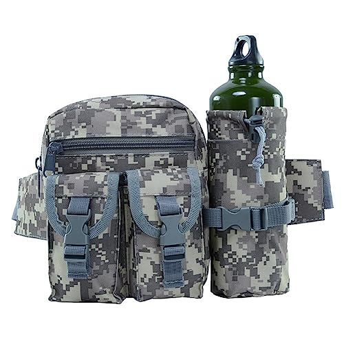 Fanny Pack Waterproof Waist Pack with Water Bottle Holder 900D Oxford Cloth Waist Bag for Women and Men Sports Traveling Cycling Outdoor Hiking Camping Biking (Blue)