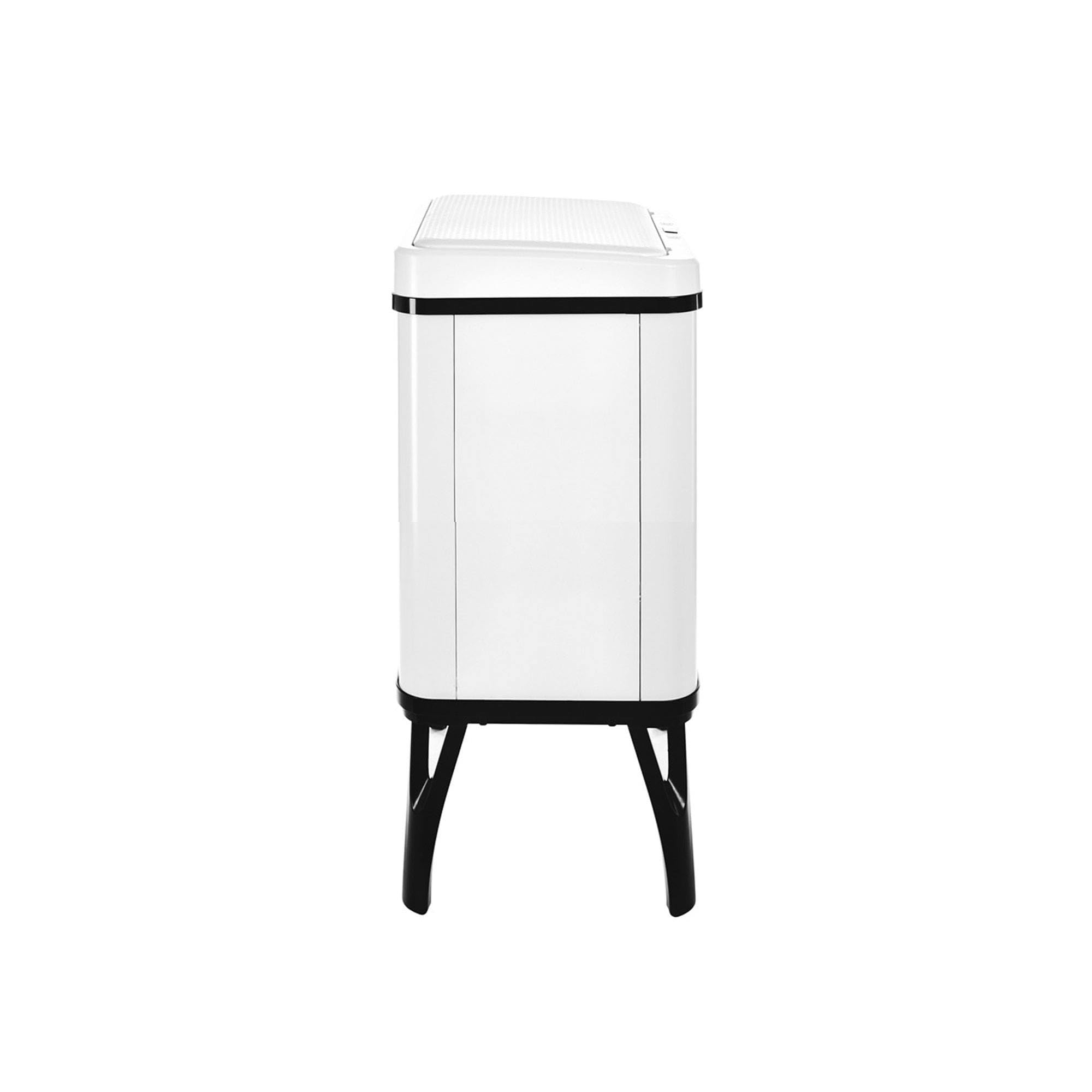 Well Home Poubelle intelligente pour recyclage avec ouverture automatique et contact manuel 15 l + 15 l 35,5 x 26 x 60 cm Blanc