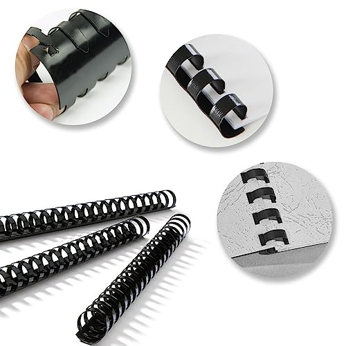 Hazrcvr Spiralbindung 20 Stück Plastikbinderücken 14 mm Kunststoff Spiralbindung Spiralbindegerät Bindekämme aus Kunststoff Binderücken Plastikbindeset Binderücken für Plastikbindung 21 Ringe