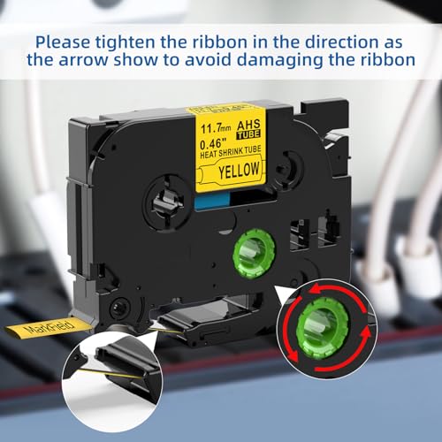 MarkField Heat Shrink Tube Label Print Tape Compatible with Brother P Touch HSe-631 HSe631 11.7mm Cassette Label Tape Black on Yellow for PT-E100 E110 E300 E550W D210 D410 H110 H107, 3 Pack - Image 7