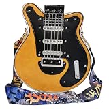 Lyuxhetaokdiq Men and Women PU Leather Guitar Shaped Crossbody Shoulder Bag Guitar Purse, Large Yellow