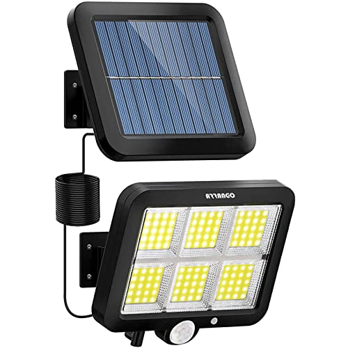 ARRANCIO Faretti Solari a LED Da Esterno, 98 LED Con Sensore Crepuscolare e di Movimento, Con Pannello Solare Impermeabile IP65 (COB 10W 1UNI)