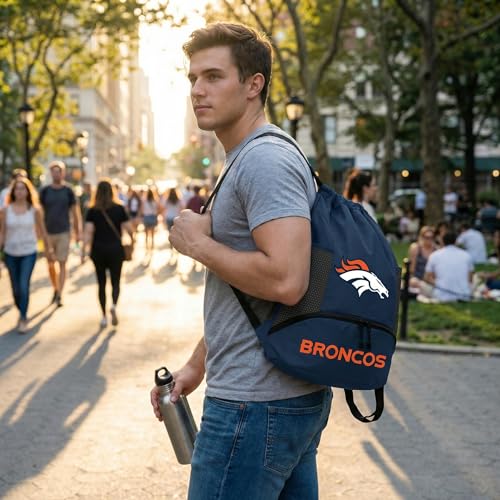 Image of NFL Denver Broncos Cinch Bag - Standard Logo Drawstring Backpack