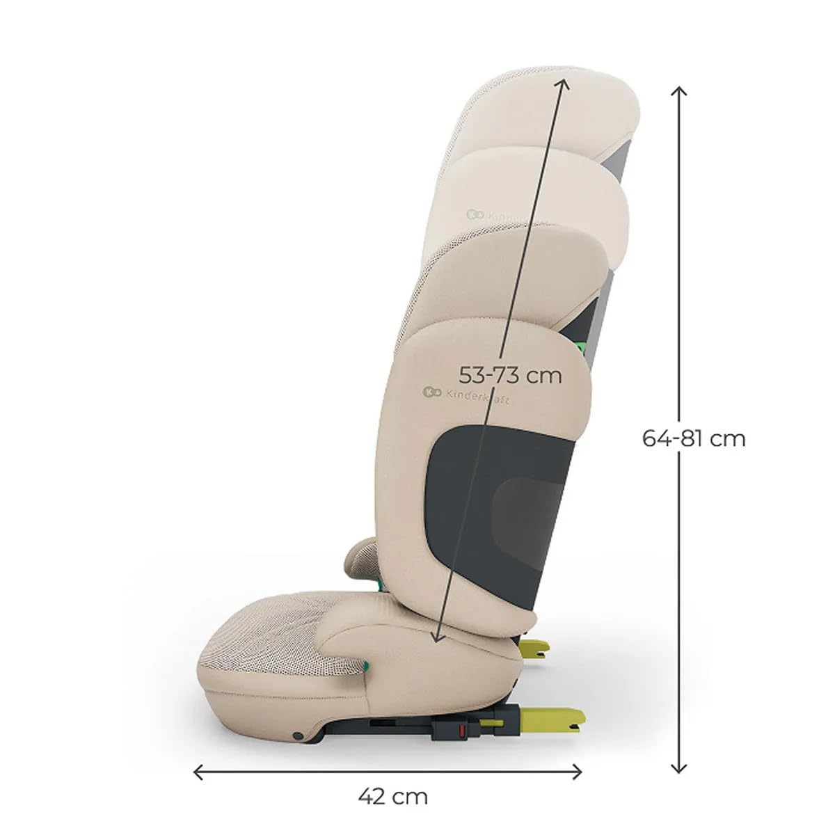 Kinderkraft XPAND 2 PRO i-Size fotelik dziecięcy 100-150 cm, z ISOFIX lub pasem samochodowym, regulacja wysokości i szerokości (DUO EXPAND), zagłówek H-GUARD+, ochrona przed uderzeniem bocznym SPS