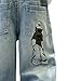 Nivne Tco Boys Baggy Jeans, Y2K Pants with Cartoon Embroidery - Fashion Loose Fit Casual Pants with Pockets for Kids. (US, Age, 12 Years, Blue)
