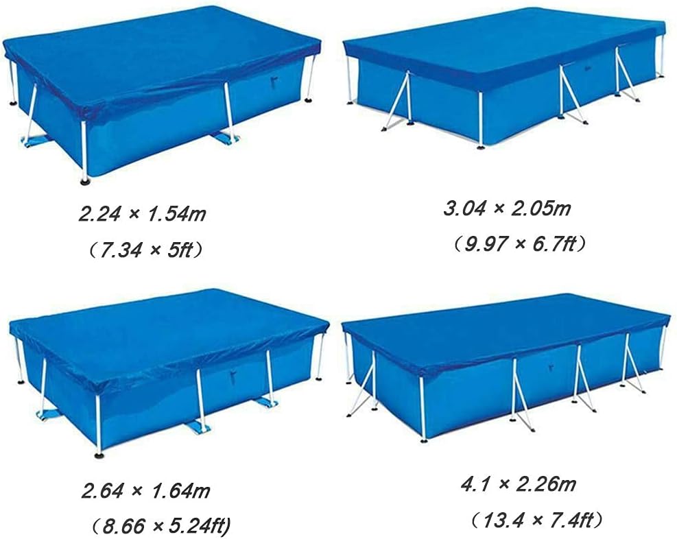 Rectangular Pool Cover, Frame Pool Cover, Above Ground Swimming Pool Cover Rainproof Dust Cover for Steel Pro Pool Paddling Pool (Size : 4 × 2m)