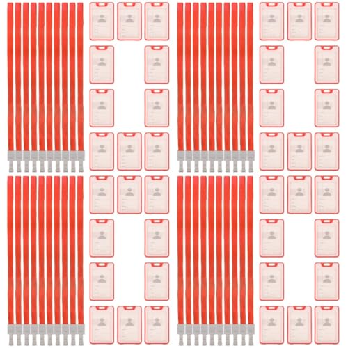 Porte-badge d'identification transparent cordon porte-cartes de visite lot de 4