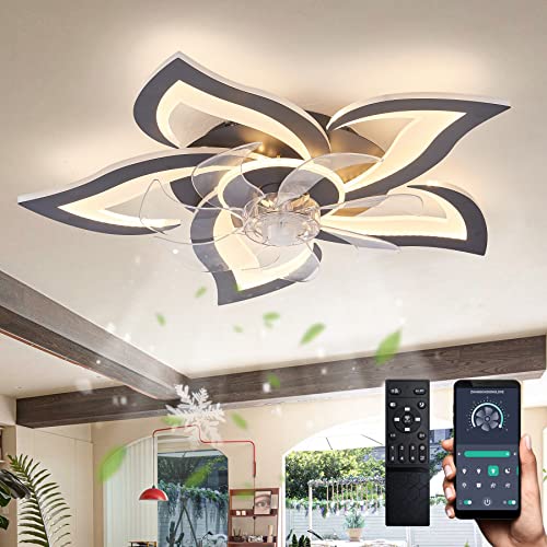Ventilateur de plafond noir moderne avec télécommande et éclairage LED réversible pour chambre - 2