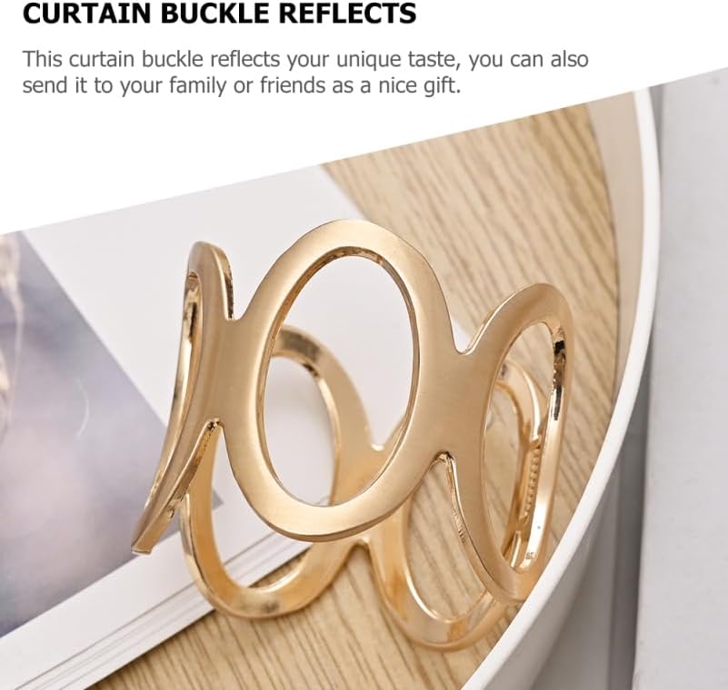 HOMSFOU 2Pcs Alloy Curtain Buckles Tiebacks Holdbacks for Window Drapes Without Drilling 2.36X2.36X3.93In Decorative Home Decor Hardware