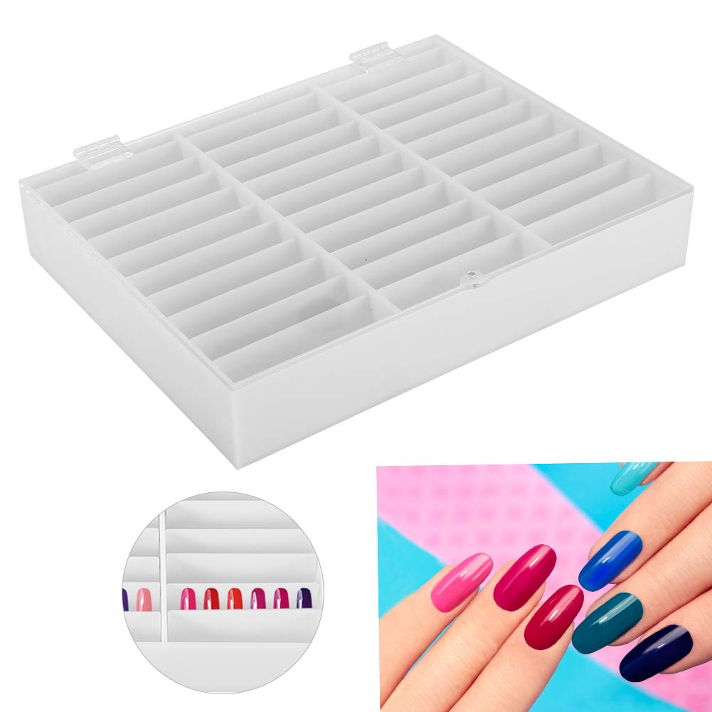 Nail Art Box für Nail Art Display Buch mit Tipp, Aufbewahrungsbox für Nägel, klar, Nail Art, Dekoration, Container, künstliche Nägel, Präsentationsständer, Organizer, 30 Stück kleine Blockteile Kosmetik