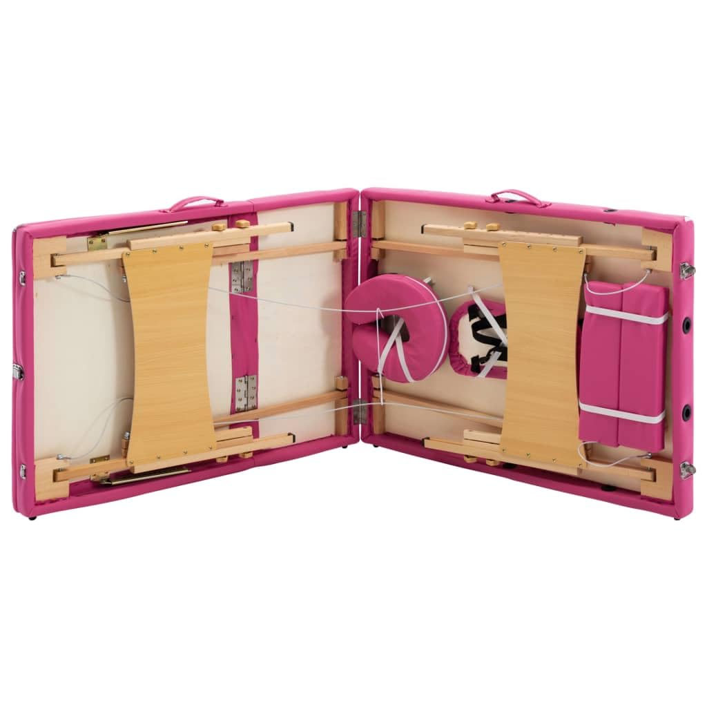 Générique Table de Massage Pliable 3 Zones Bois Rose,Santé & beauté,Hygiène personnelle,Massage & Relaxation,Tables de Massage,Rose,18.85 KG,110188