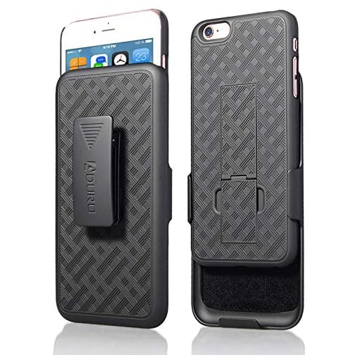 iPhone 6S Plus / 6 Plus (ONLY) Case, Aduro Combo Shell & Holster Case Super Slim Shell Case w/Built-in Kickstand + Swivel Belt Clip Holster for Apple iPhone 6S Plus / 6 Plus
