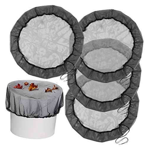 Toyvian 4piezas Tapas para Barriles De Lluvia Poliéster Malla Protectoras Cordón Ajustable