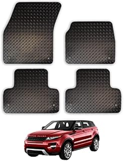 Car Mats for Range Rover Evoque (2013-2019) Tailored Fit Rubber Floor Mat Set Accessory Black Custom Fitted 4 Pieces with Clips - Anti-Slip Backing, Heavy Duty & Waterproof