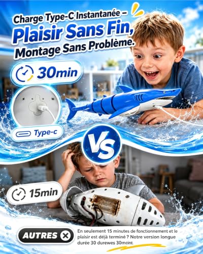 Requin robot télécommandé lumineux KOKODI pour bain et piscine dès 3 ans - 4