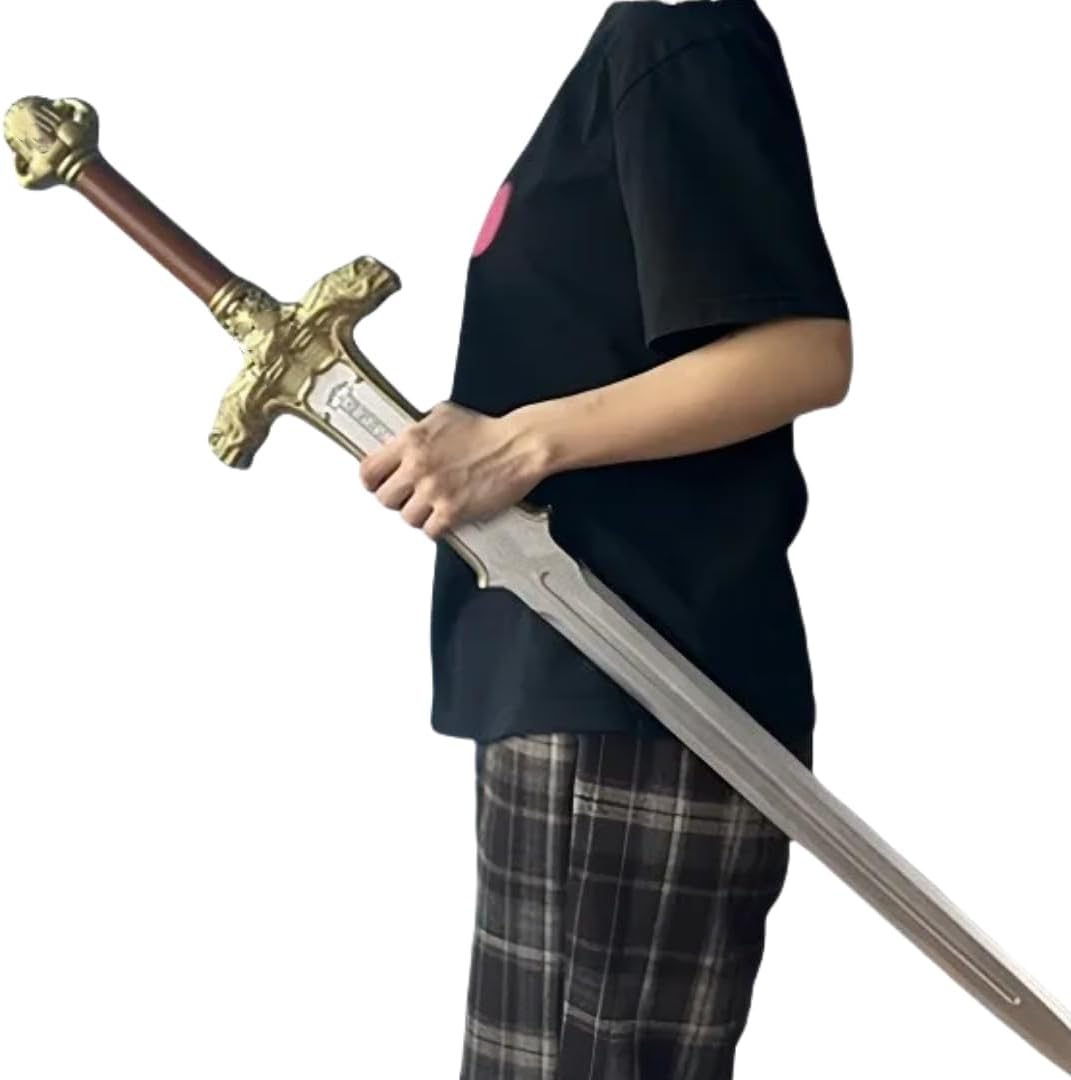 damdos Halloween Prop Foam Sword for Conans,41" Golden The Barbarian Foam Sword Conan Swords Cosplay LARP Costume Cool Xmas Birthdays Gifts