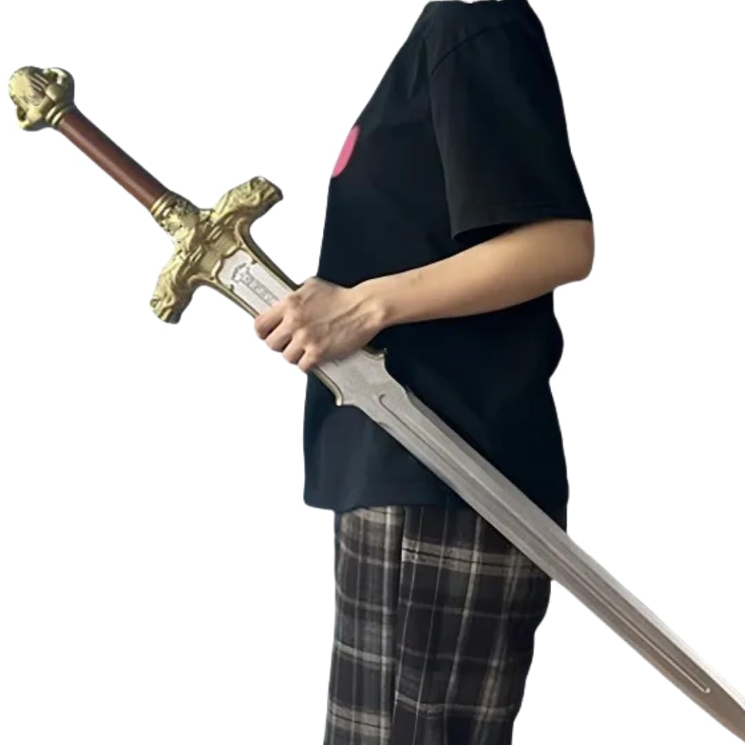 damdos Halloween Prop Cosplay Sword,42" Golden Sword Cosplay Prop Costume Cool Lapp Xmas Birthdays Gifts